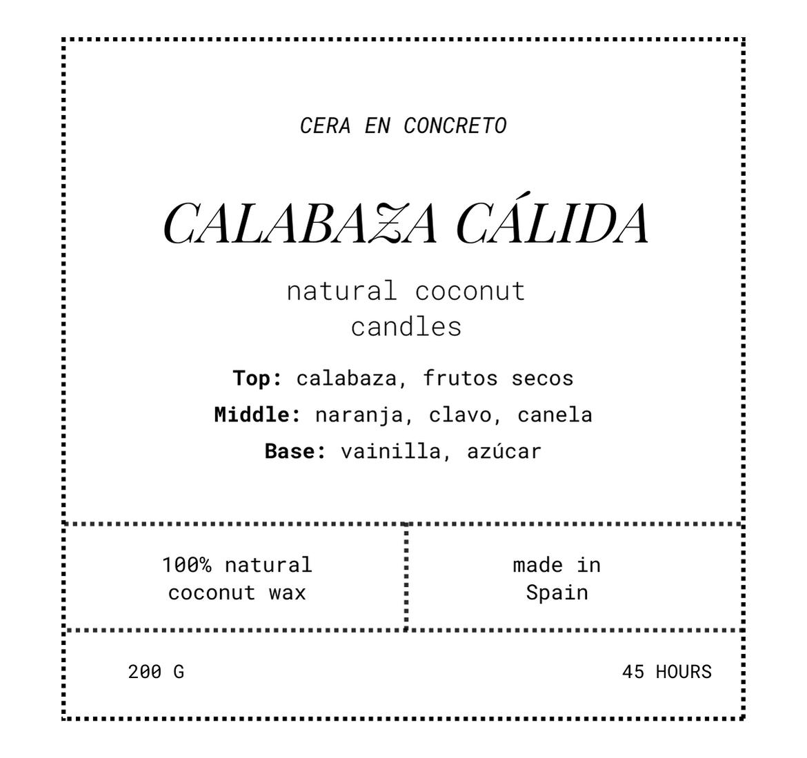 Calabaza Cálida - Vela Aromática 200g